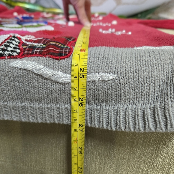 KIKIT | Vintage Adorable Snowman Sweater in Red sz M - Picture 11 of 11